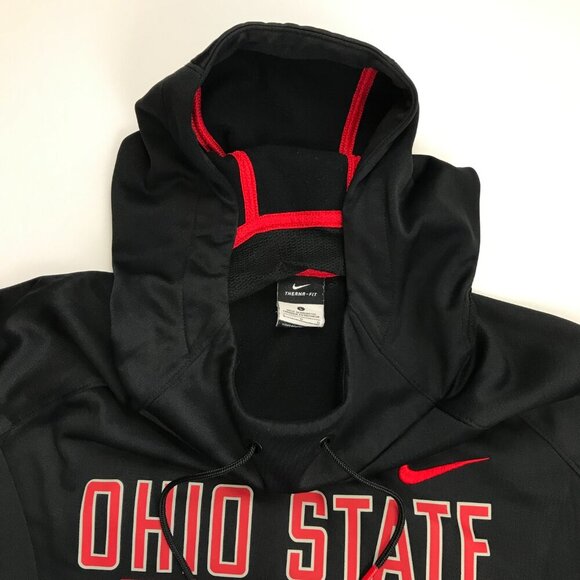 Nike Ohio State Basketball Therma-Fit Men Large Black & Red Hoodie Pullover - Picture 6 of 10